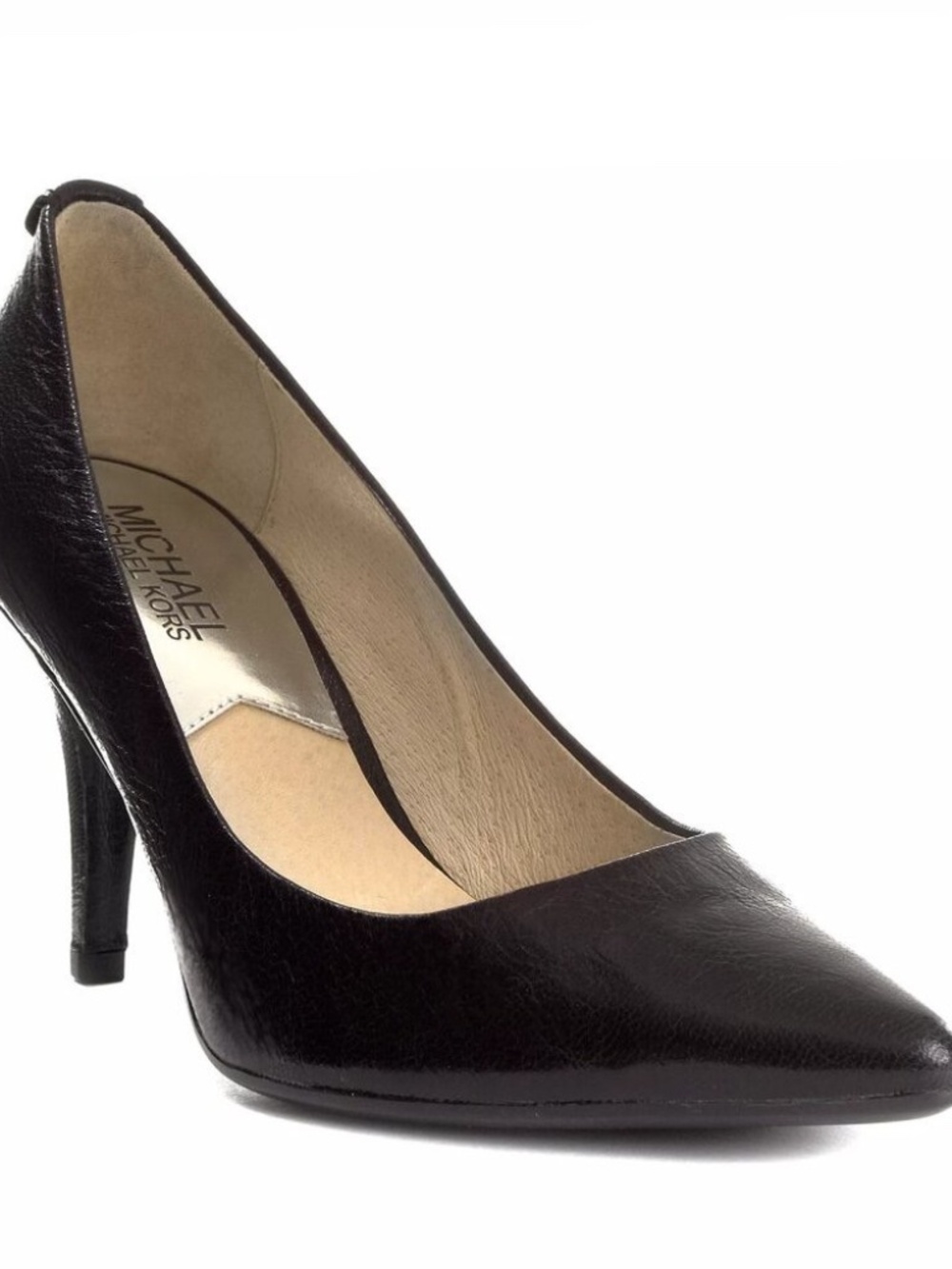 Michael Kors MK Flex Black Leather Pointed Toe Stiletto Pumps Sz 7.5